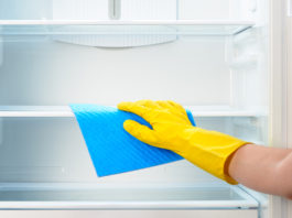 cleaning fridge