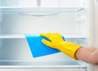 cleaning fridge