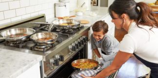 Baking food in a clean oven